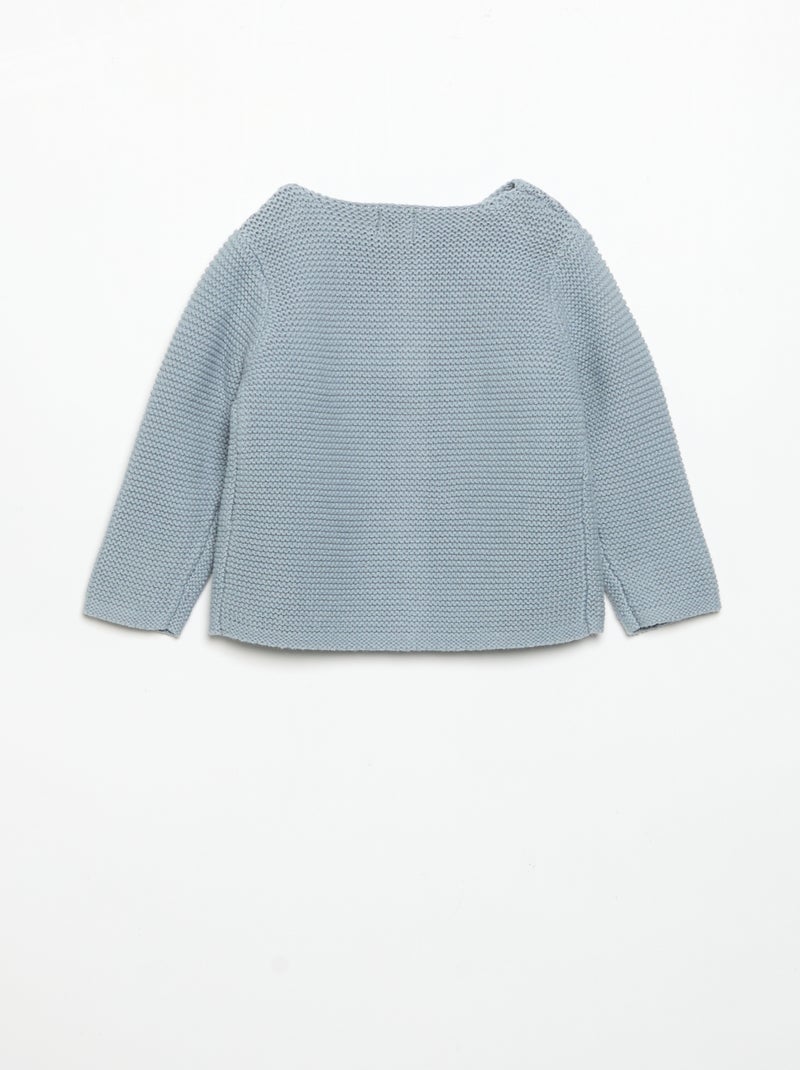 Gilet au point mousse Bleu - Kiabi
