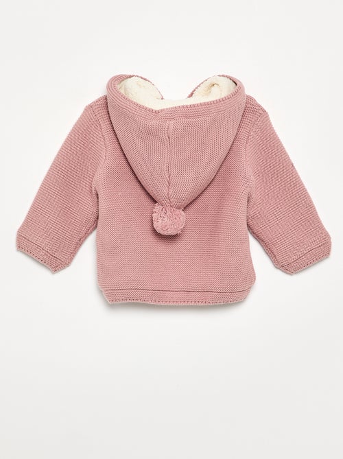 Gilet au point mousse doublé à capuche - Kiabi Gilet au point mousse doublé à capuche - Kiabi