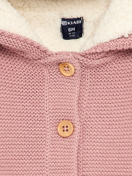 Gilet au point mousse doublé à capuche - Kiabi Gilet au point mousse doublé à capuche - Kiabi