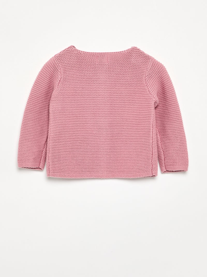 Gilet au point mousse Rose - Kiabi