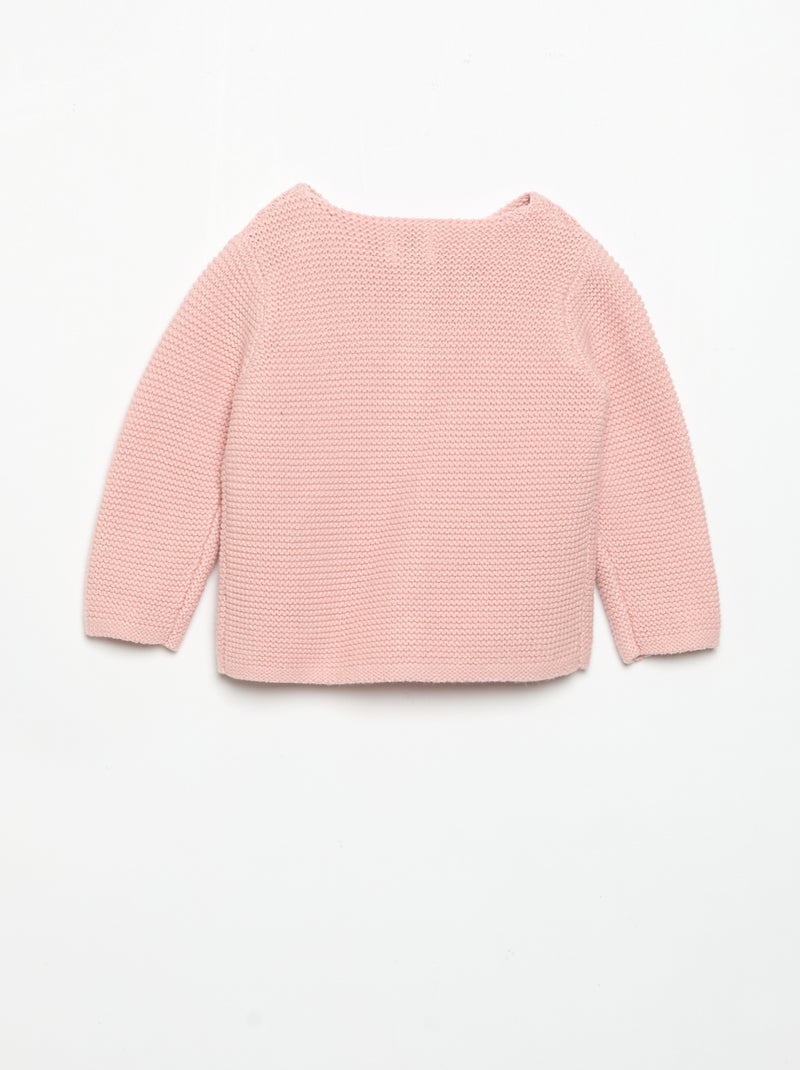 Gilet au point mousse Rose - Kiabi