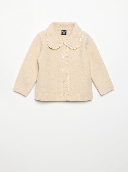 Gilet avec bords en fine dentelle - Kiabi