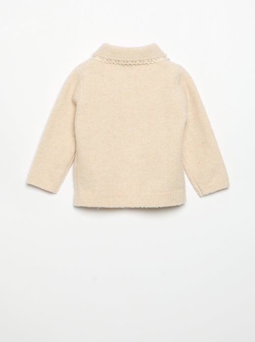 Gilet avec bords en fine dentelle - Kiabi