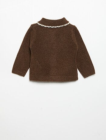 Gilet avec bords en fine dentelle