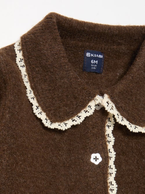 Gilet avec bords en fine dentelle - Kiabi Gilet avec bords en fine dentelle - Kiabi