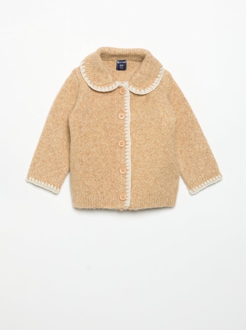 Gilet avec bords fantaisie contrastés - Kiabi