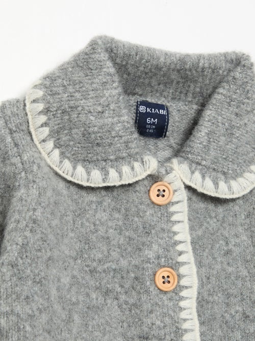 Gilet avec bords fantaisie contrastés - Kiabi