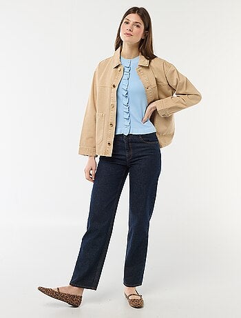 Gilet avec boutonnage et manches volantés