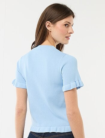 Gilet avec boutonnage et manches volantés