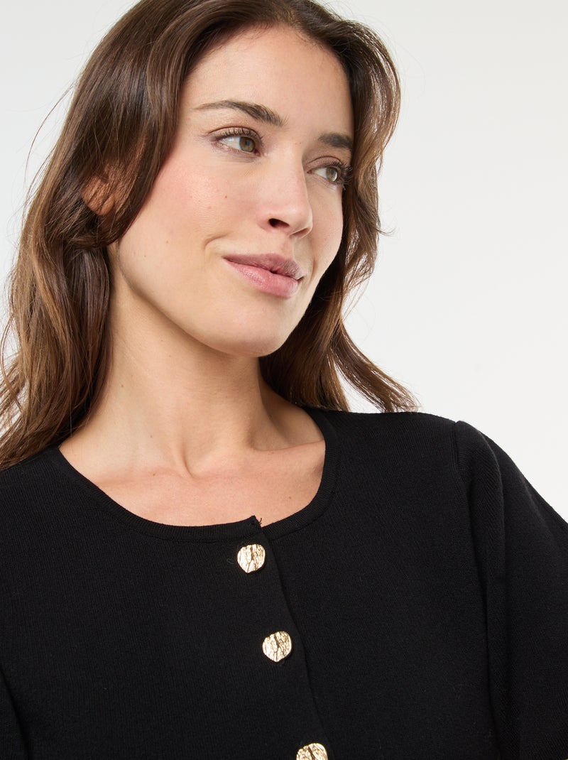 Gilet avec boutons dorés Noir - Kiabi