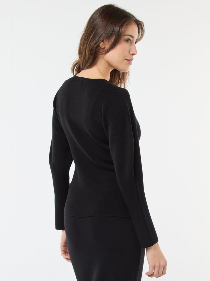 Gilet avec boutons dorés Noir - Kiabi