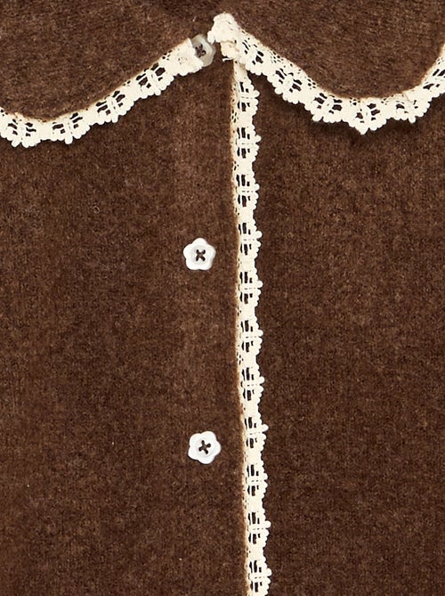 Gilet avec boutons fantaisie et col Claudine - Kiabi