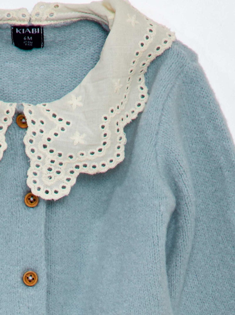 Body Bébé Manches Longues Vertbaudet - Col Broderie Anglaise, 100% Coton Bio, Ouvertures Pression