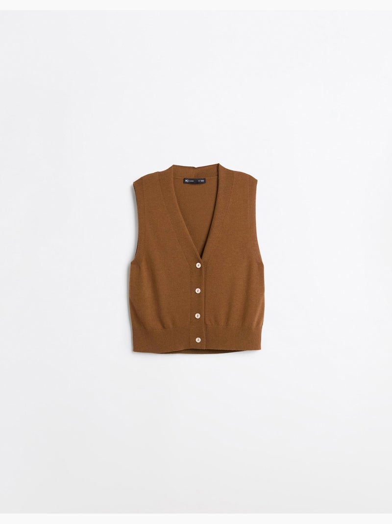 Gilet avec du cachemire, mo fashion Marron - Kiabi