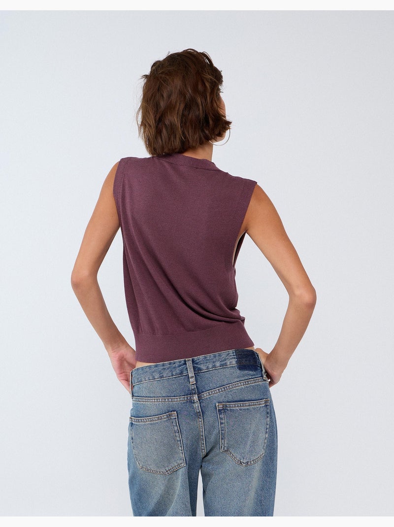 Gilet avec du cachemire, mo fashion Violet - Kiabi