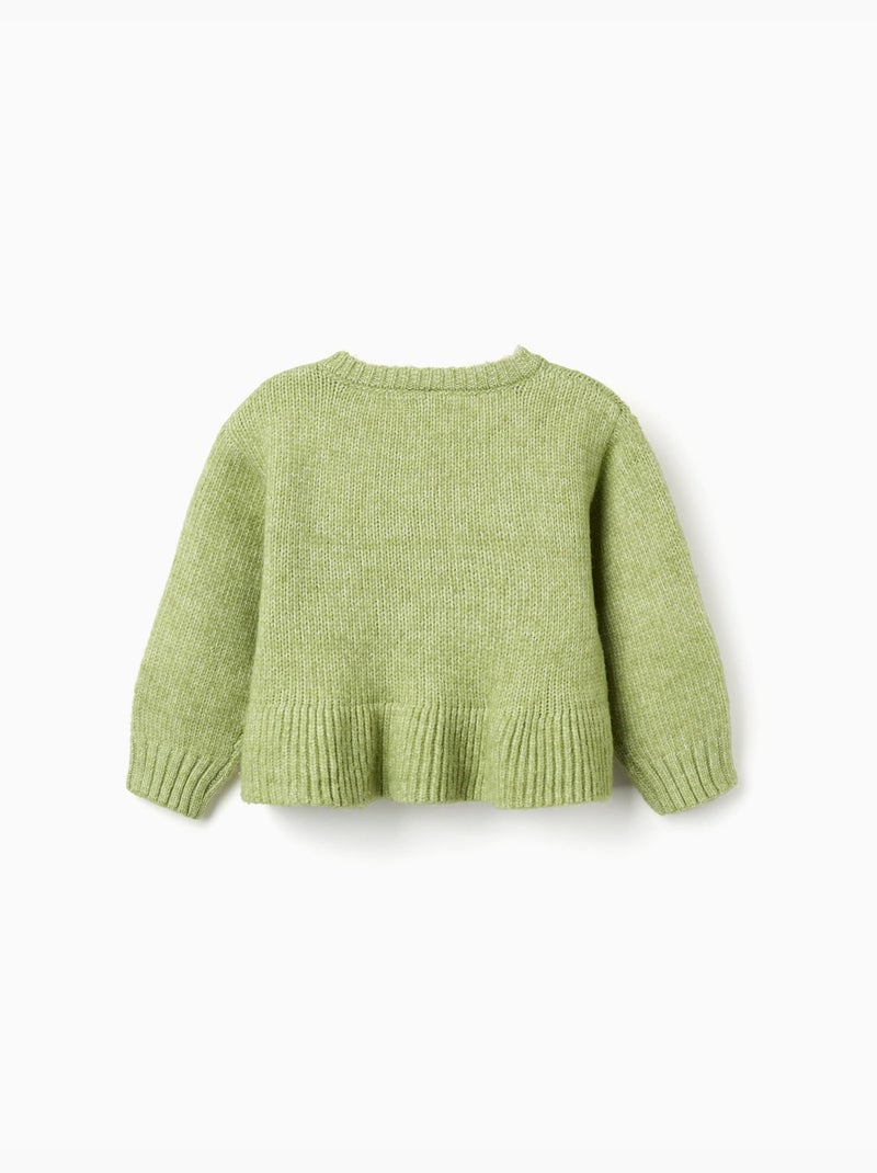 Gilet avec fleurs brodées Vert clair - Kiabi