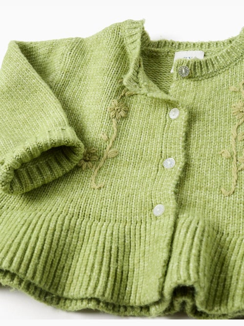 Gilet avec fleurs brodées - Kiabi