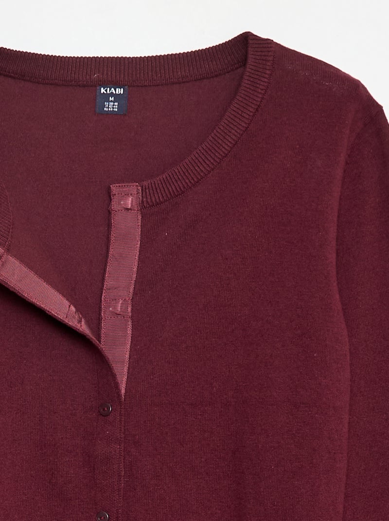Gilet basique - collection facile à enfiler Bordeaux - Kiabi