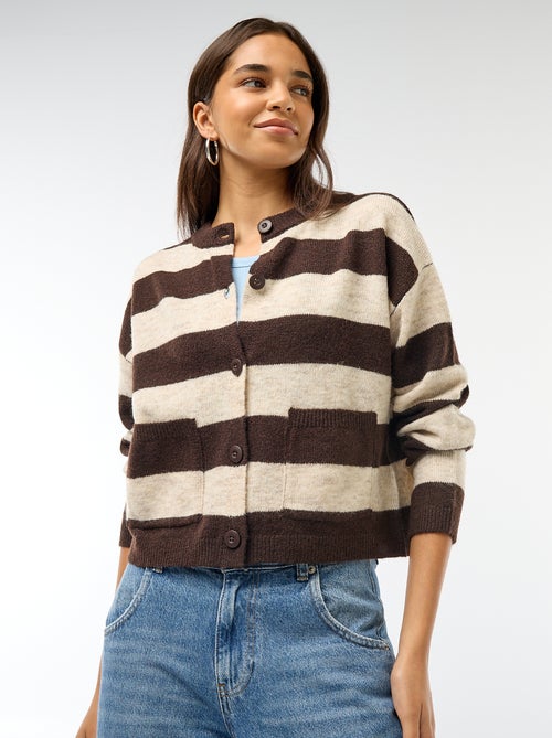 Gilet boutonné avec 2 poches plaquées - Kiabi