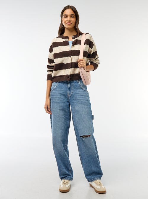 Gilet boutonné avec 2 poches plaquées - Kiabi