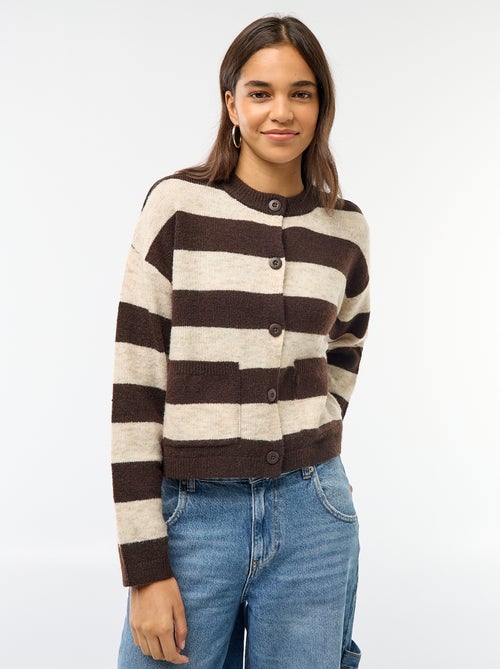 Gilet boutonné avec 2 poches plaquées - Kiabi