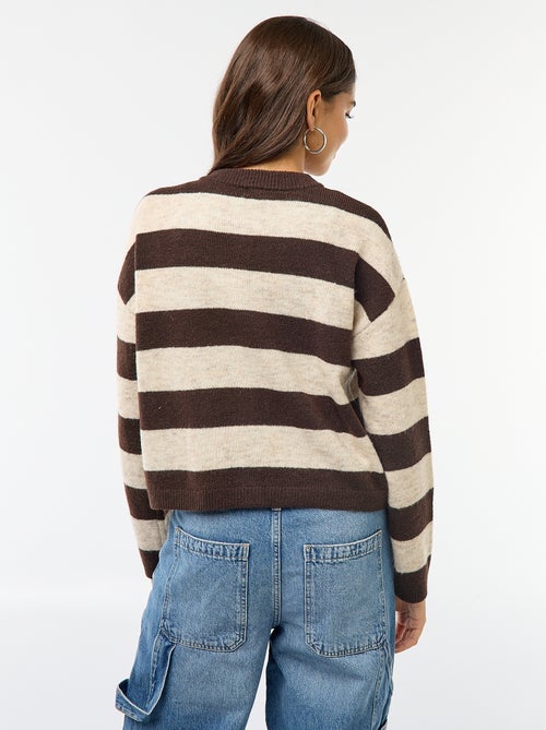 Gilet boutonné avec 2 poches plaquées - Kiabi