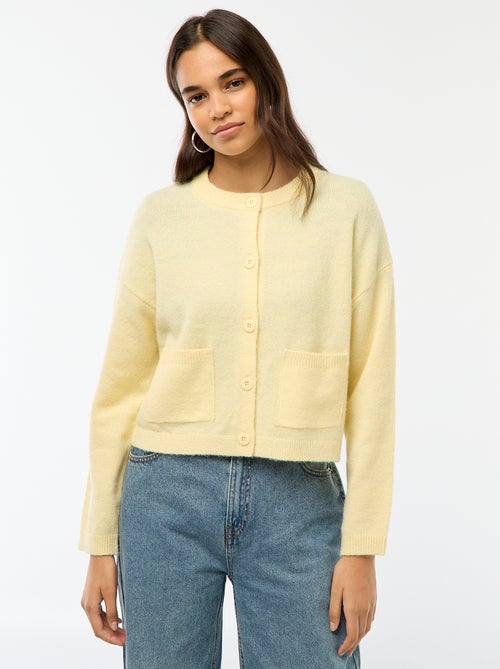 Gilet boutonné avec 2 poches plaquées - Kiabi