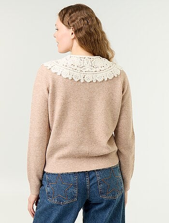 Gilet boutonné avec col claudine