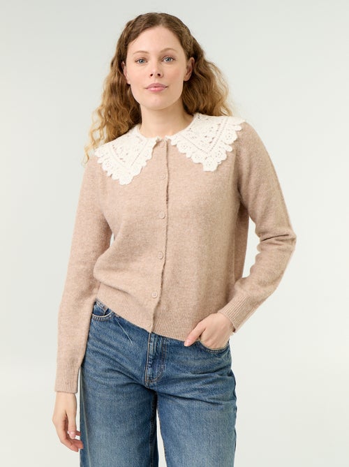 Gilet boutonné avec col claudine - Kiabi
