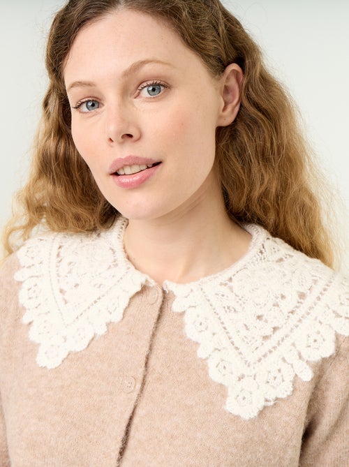 Gilet boutonné avec col claudine - Kiabi
