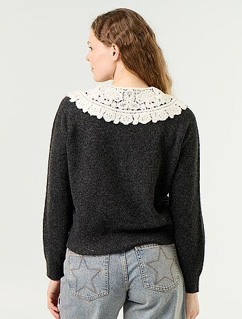 Gilet boutonné avec col claudine