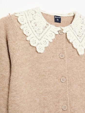 Gilet boutonné avec col fantaisie