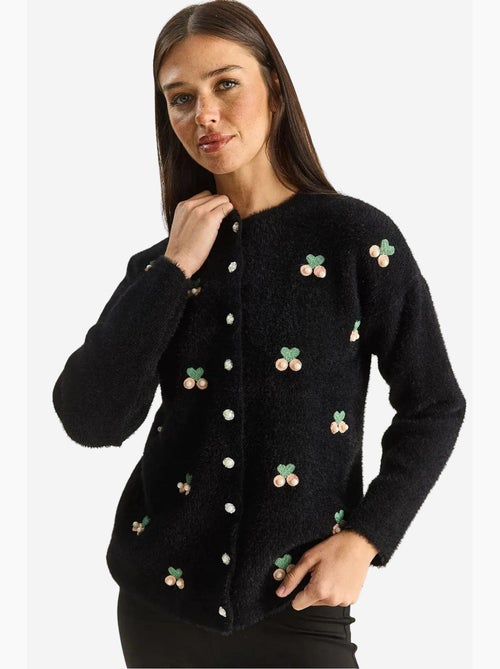 Gilet boutonné côtelé brodé lucci - Kiabi Gilet boutonné côtelé brodé lucci - Kiabi