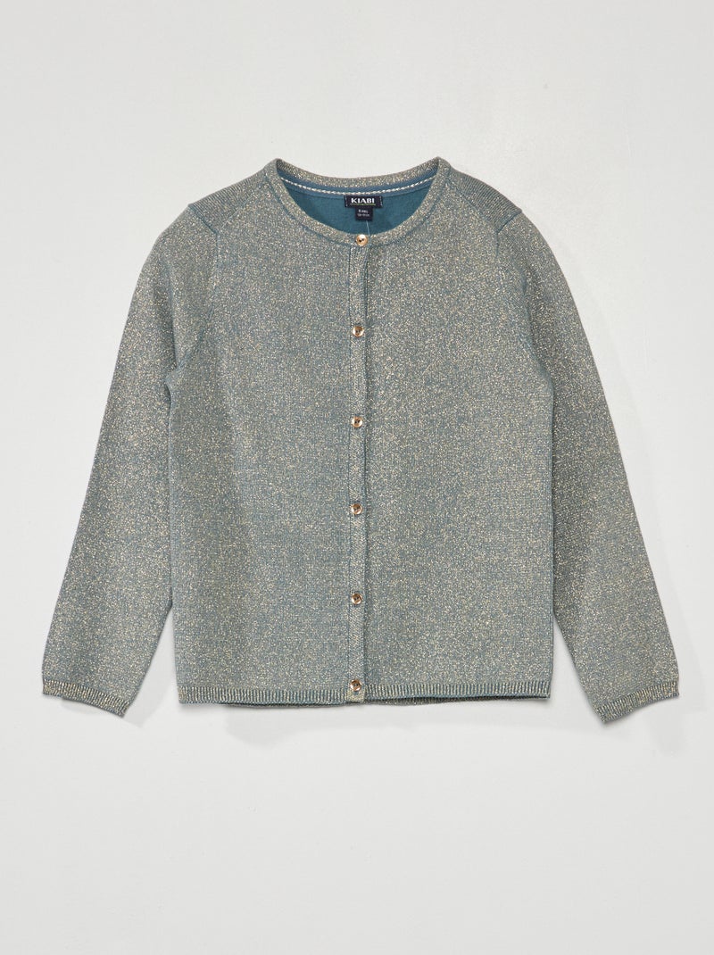 Gilet boutonné fantaisie Bleu - Kiabi