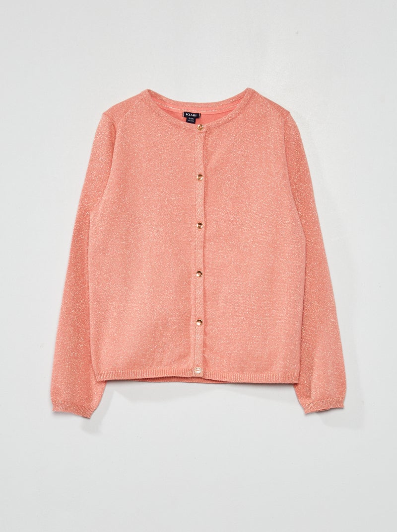 Gilet Cardigan Rose Pâle Fantaisie Avec Perles Et Paillettes - Marque Votre Nom - Taille 36 - Neuf Avec étiquettes