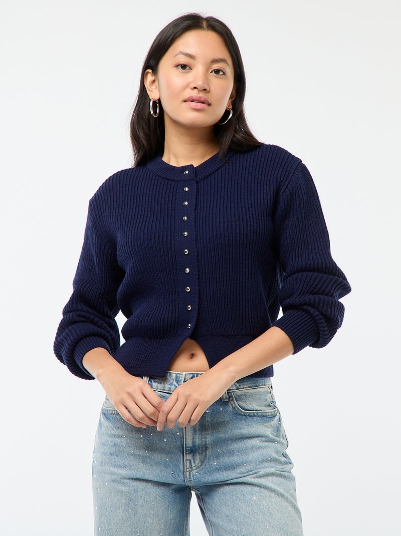 Gilet boutonné maille épaisse