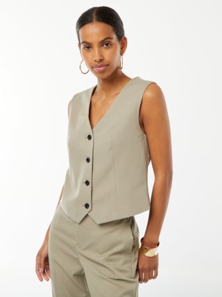 Gilet boutonné sans manches