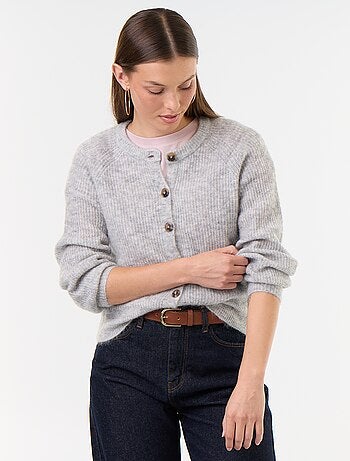 Gilet boutonnée en mohair et laine mélangé