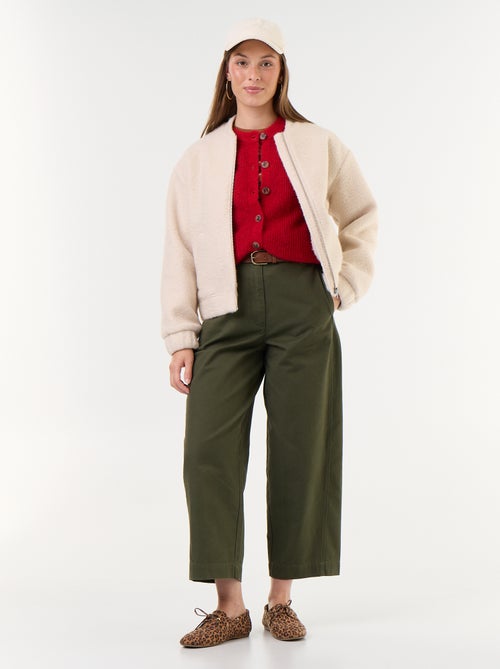Gilet boutonnée en mohair et laine mélangé - Kiabi
