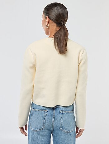 Gilet boutons dorés maille texturée