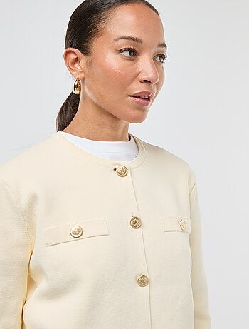 Gilet boutons dorés maille texturée