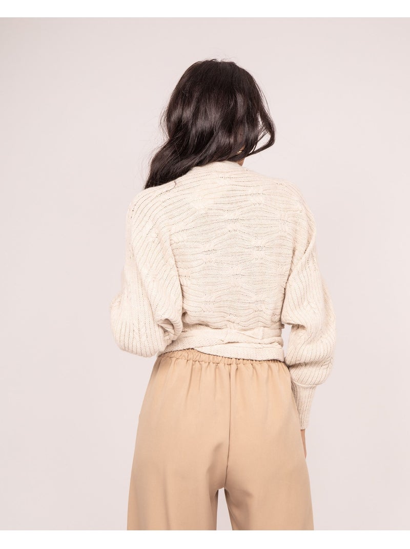 Gilet cache-cœur KAILYN Beige - Kiabi