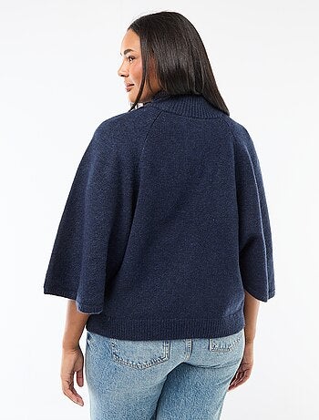 Gilet cape en maille grosse jauge