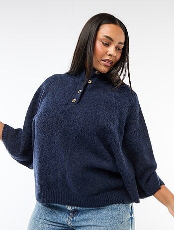 Gilet cape en maille grosse jauge