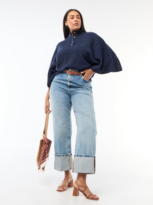 Gilet cape en maille grosse jauge - Kiabi