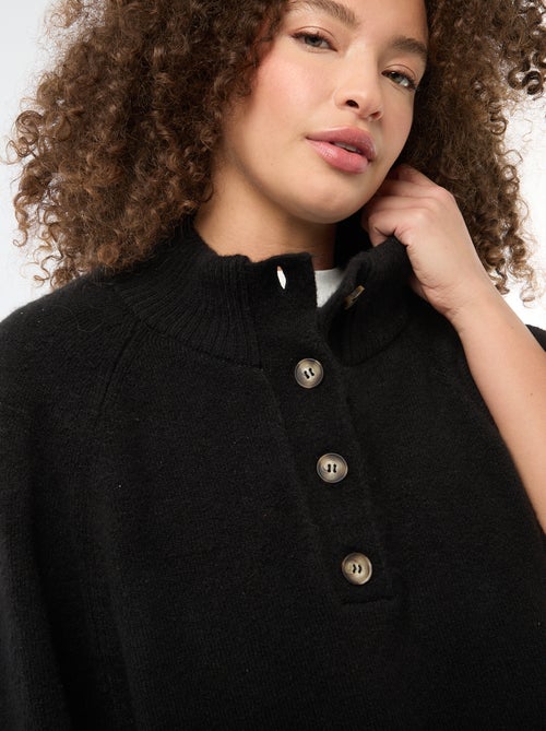 Gilet cape en maille grosse jauge - Kiabi