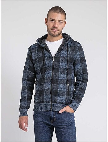 Gilet capuche carreaux doublé sherpa lamacao