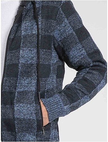 Gilet capuche carreaux doublé sherpa lamacao