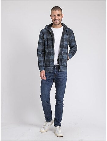 Gilet capuche carreaux doublé sherpa lamacao