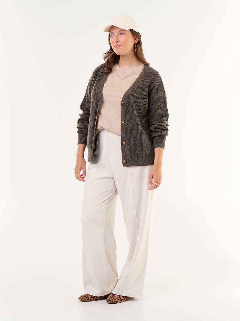 Gilet cardigan à encolure V Marron - Kiabi